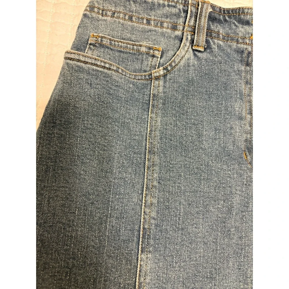 Jones Of New York, Jones Sport Denim Mini Skirt‎ With Frayed Hem,8, Stretch